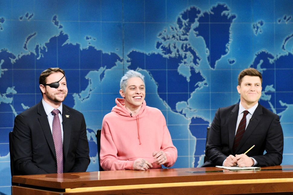 Congressman-elect & Navy Veteran Dan Crenshaw, Pete Davidson and SNL 'Weekend Update' anchor Colin Jost.