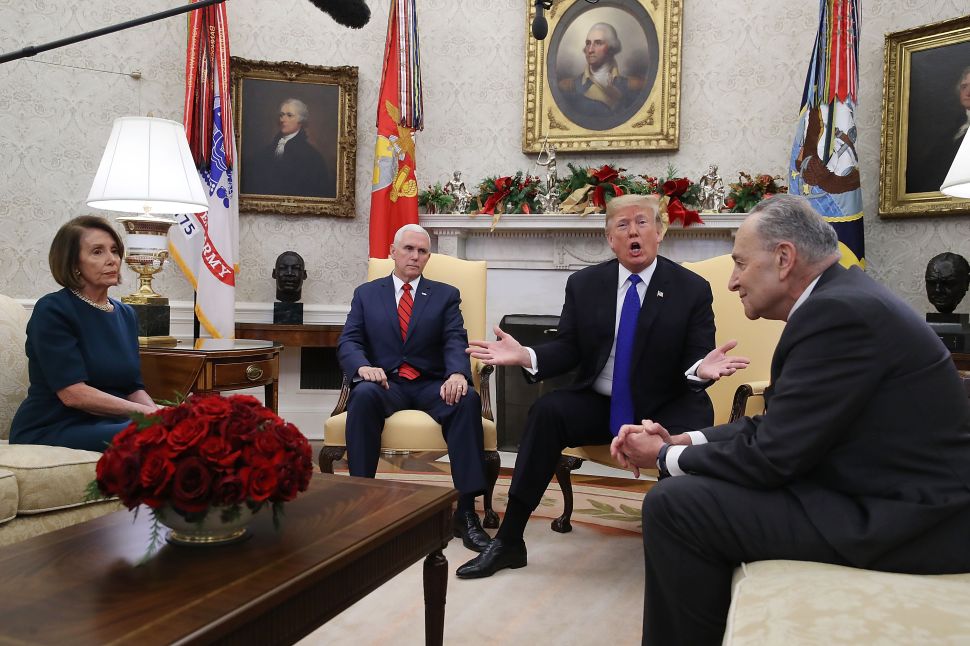 Nancy Pelosi, Mike Pence, Donald Trump and Chuck Schumer meet.