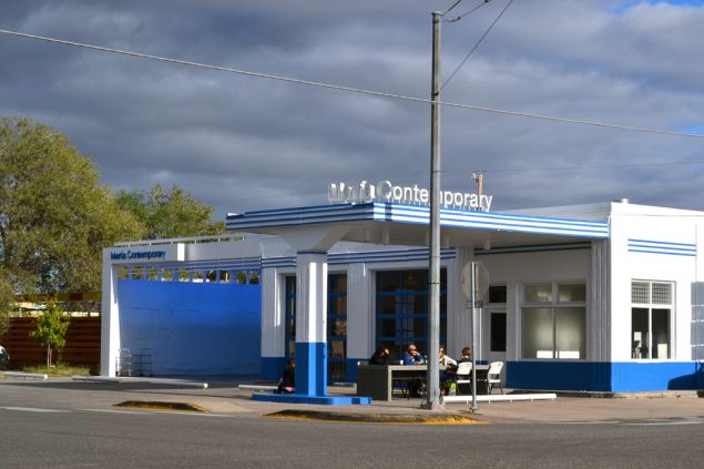 The facade of the now defunct Marfa Contemporary.