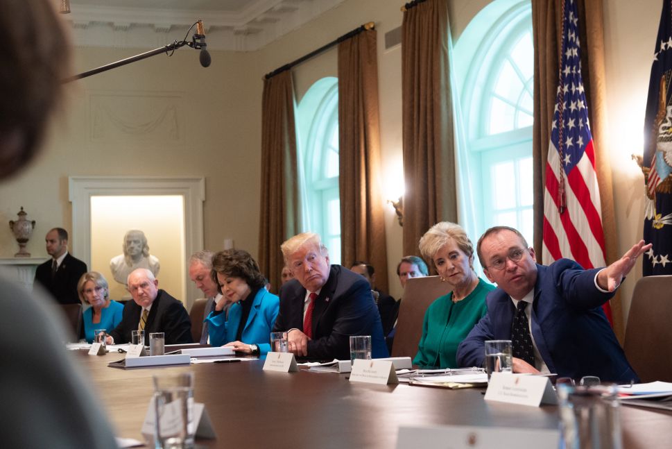 President Trump and Mick Mulvaney.