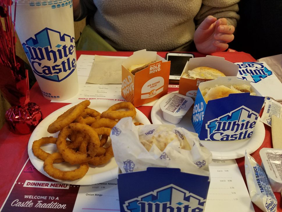 My girlfriend had never been to White Castle before (unbelievable), so I recommended the cheese sliders.