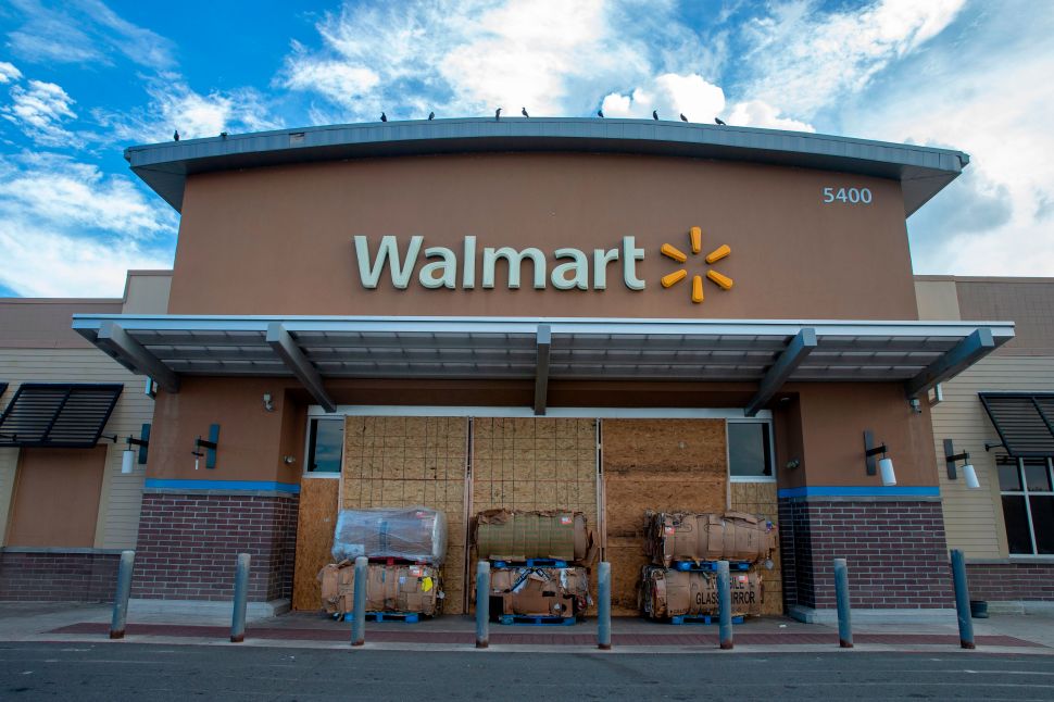 Online sales surged 43 percent at Walmart during the holiday quarter.