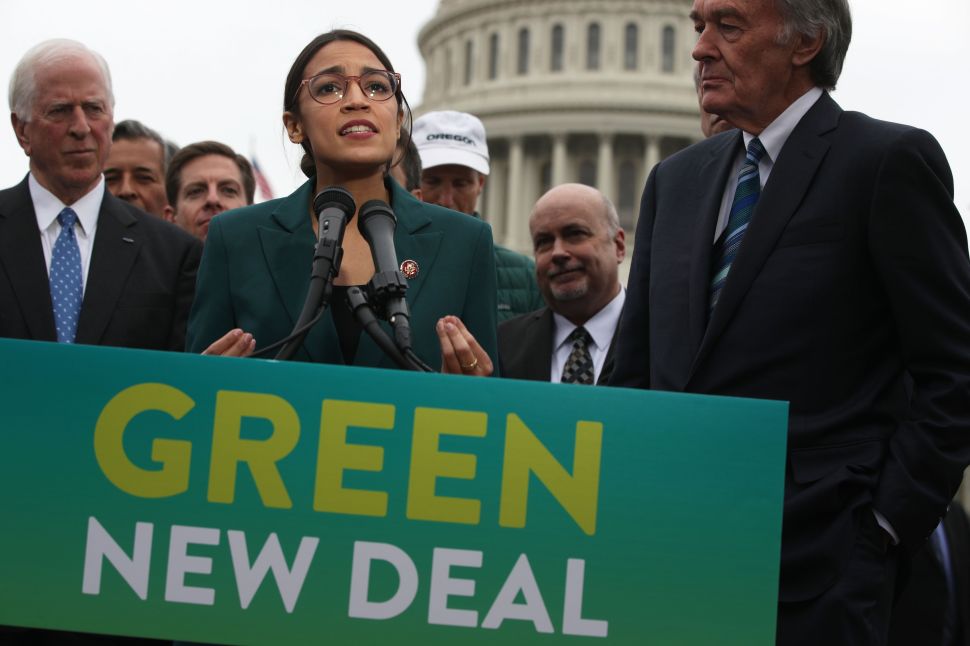 Rep. Alexandria Ocasio-Cortez (D-N.Y.) unveils the Green New Deal resolution.