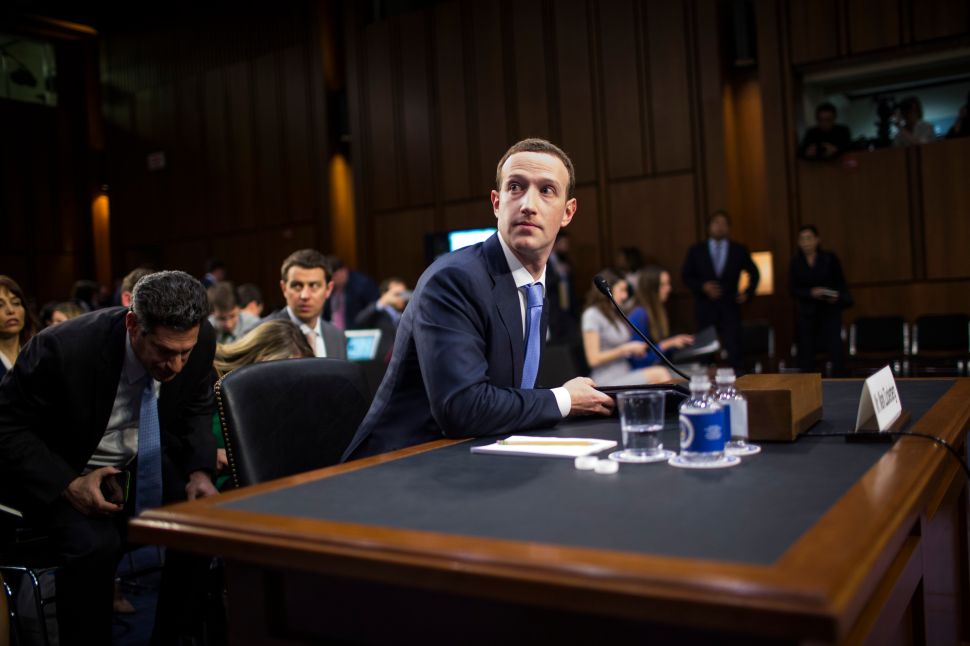 Facebook co-founder, Chairman and CEO Mark Zuckerberg testifies before a combined Senate Judiciary and Commerce committee hearing on Capitol Hill April 10, 2018 in Washington, D.C.