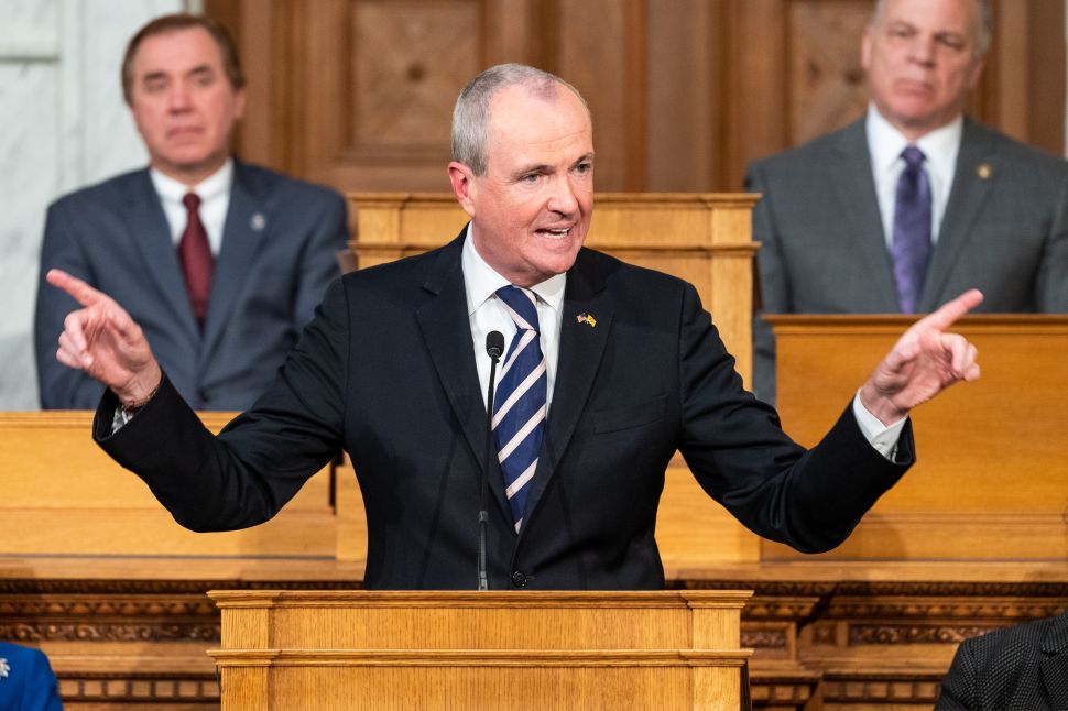 New Jersey Governor Phil Murphy delivering the 2019 New Jersey State of the State address in the Assembly Chambers at the New Jersey State House in Trenton.