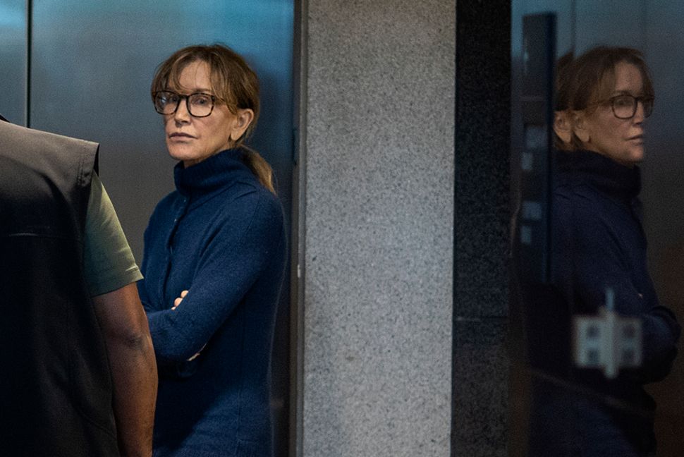 Actress Felicity Huffman is seen inside the Edward R. Roybal Federal Building and U.S. Courthouse in Los Angeles, on March 12, 2019. She is among 50 people indicted in a nationwide university admissions scam, court records unsealed in Boston on March 12, 2019 showed. 