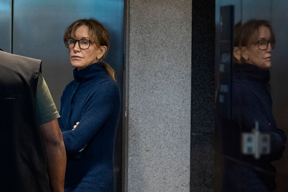 Actress Felicity Huffman is seen inside the Edward R. Roybal Federal Building and U.S. Courthouse in Los Angeles, on March 12, 2019. She is among 50 people indicted in a nationwide university admissions scam, court records unsealed in Boston on March 12, 2019 showed.