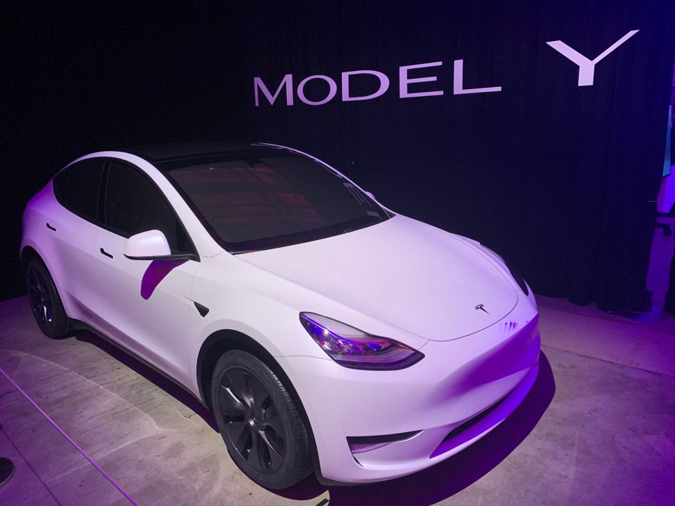 Tesla's new compact SUV electric vehicle, the Model Y.