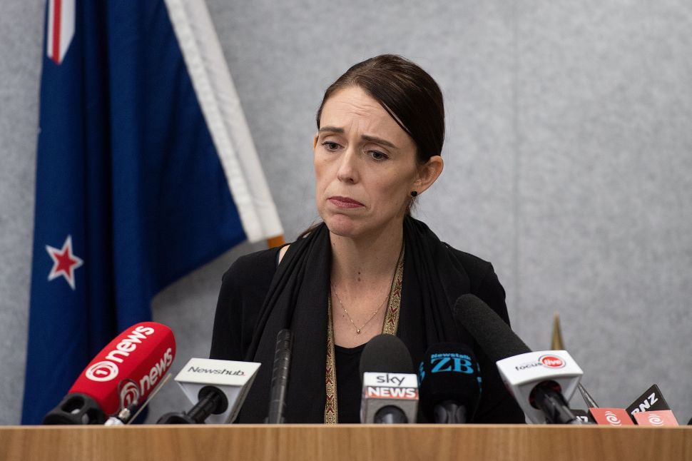 New Zealand Prime Minister Jacinda Ardern at a press conference on March 16, 2019.
