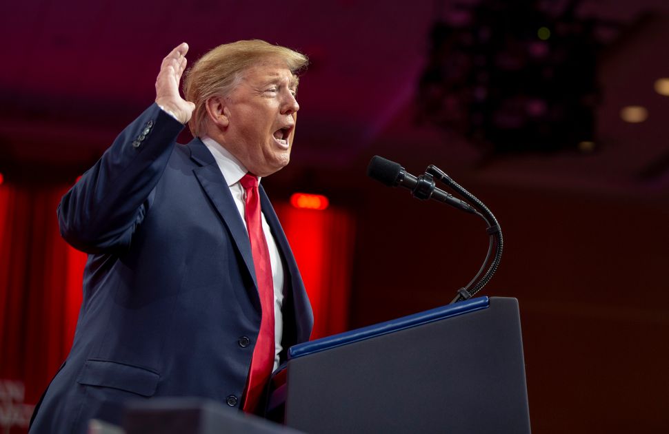 President Donald Trump speaks during CPAC 2019.
