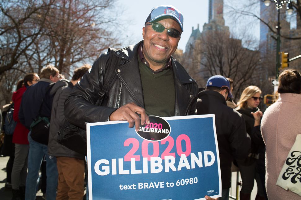 Kamau Cush at the kickoff for Kirsten Gillibrand's presidential candidacy in New York on March 24, 2019.