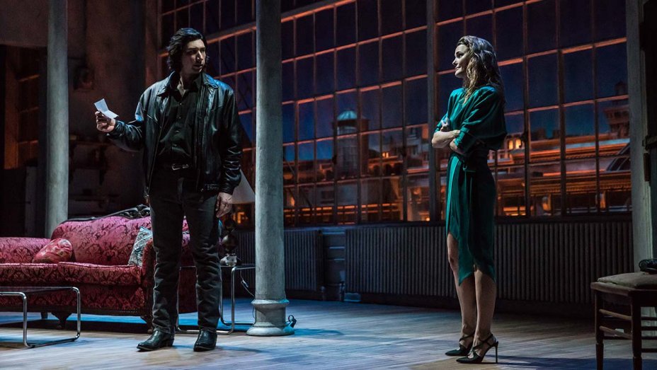 Adam Driver and Keri Russell in Burn This.