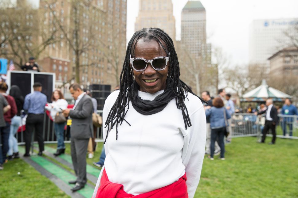 Milicent Gross at the Cory Booker "Justice For All" Kickoff Tour in Newark, N.J. on April, 13, 2019.