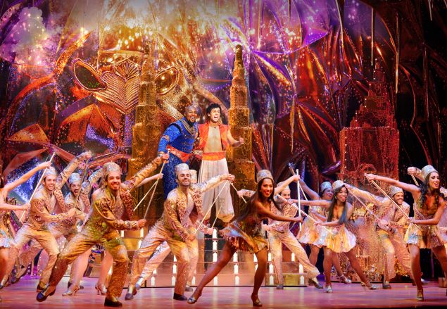 Disney Theatrical Productions' Aladdin, starring Ainsley Melham as Aladdin and Michael James Scott as Genie.