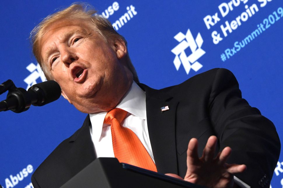 U.S. President Donald Trump speaks at the Rx Drug Abuse and Heroin Summit.