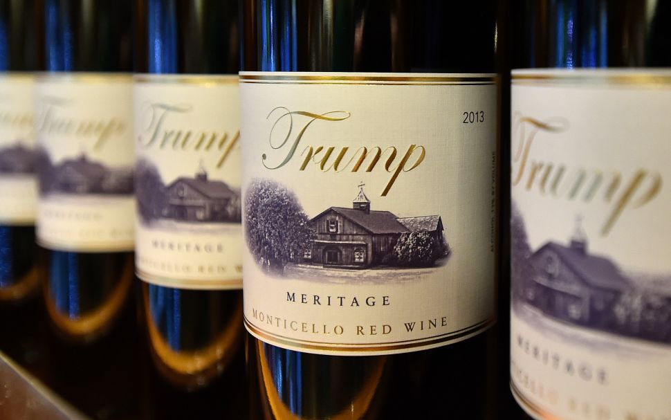 Trump brand wine is seen inside the Trump International Hotel.
