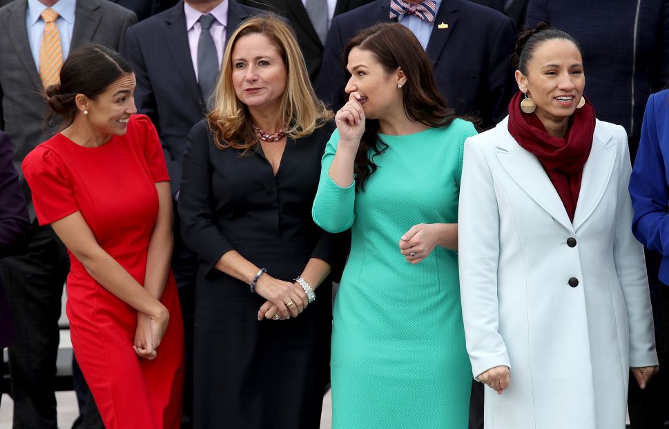 Reps. Alexandria Ocasio-Cortez (D-N.Y.), Debbie Mucarsel-Powell (D-Fla.) Abby Finkenauer (D-Iowa), and Sharice Davids (D-Kan.)