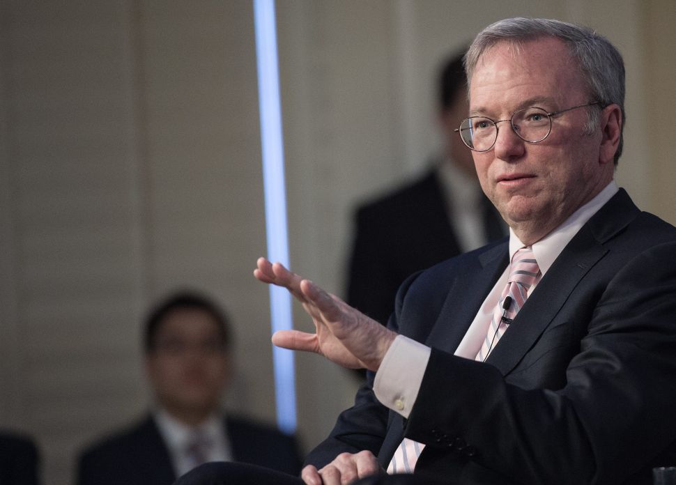 Alphabet's former executive chairman Eric Schmidt