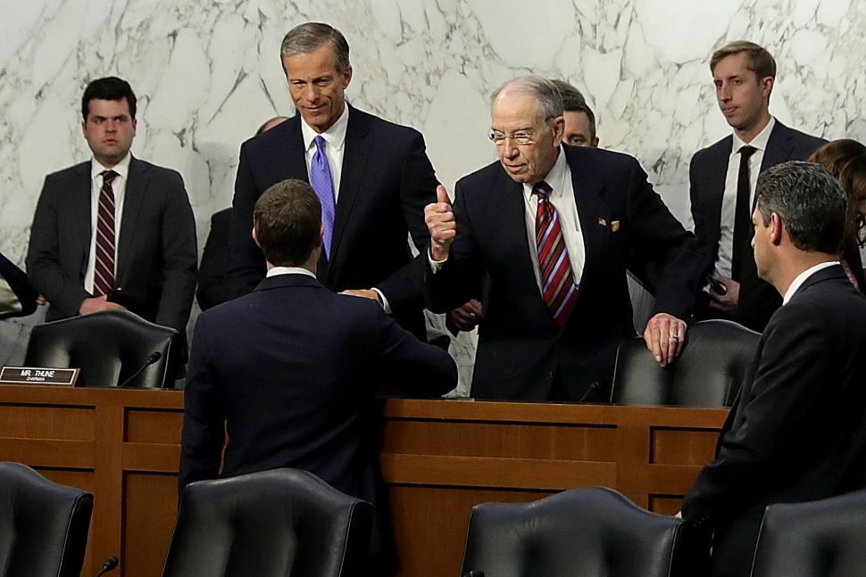 Mark Zuckerberg was hailed as a hero of the American dream at his congressional hearing over Facebook's unethical practices in April 2018.