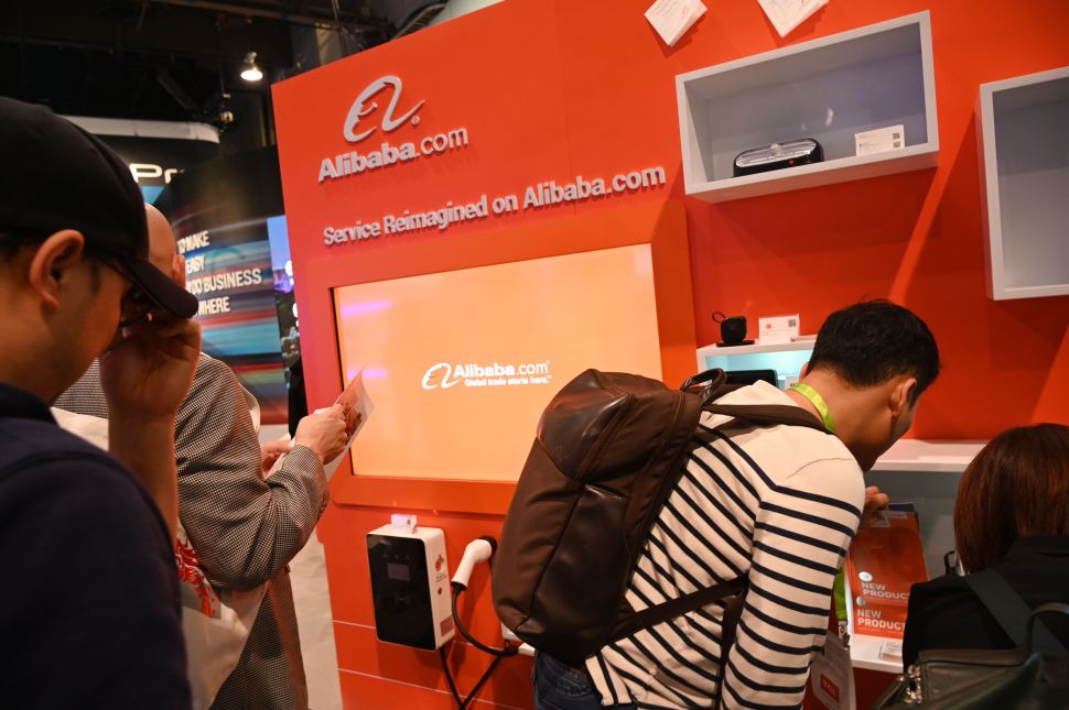 Attendees visit Alibaba's booth at CES 2019 on January 10, 2019.