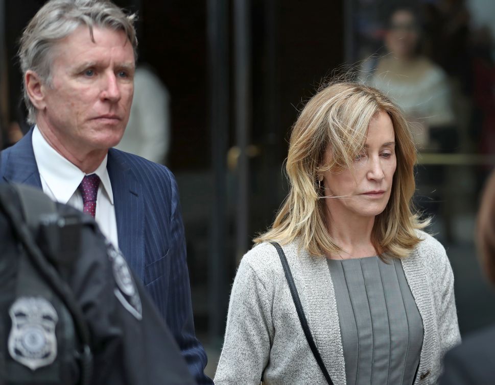 Felicity Huffman leaving court in Boston in May.