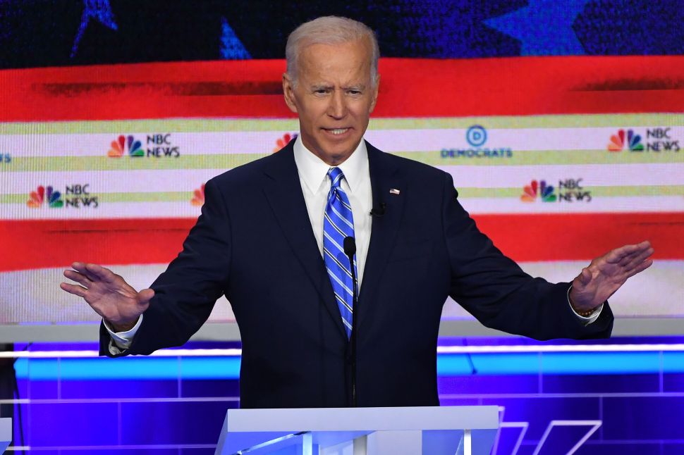 Joe Biden speaks during the second Democratic primary debate leading up to 2020.