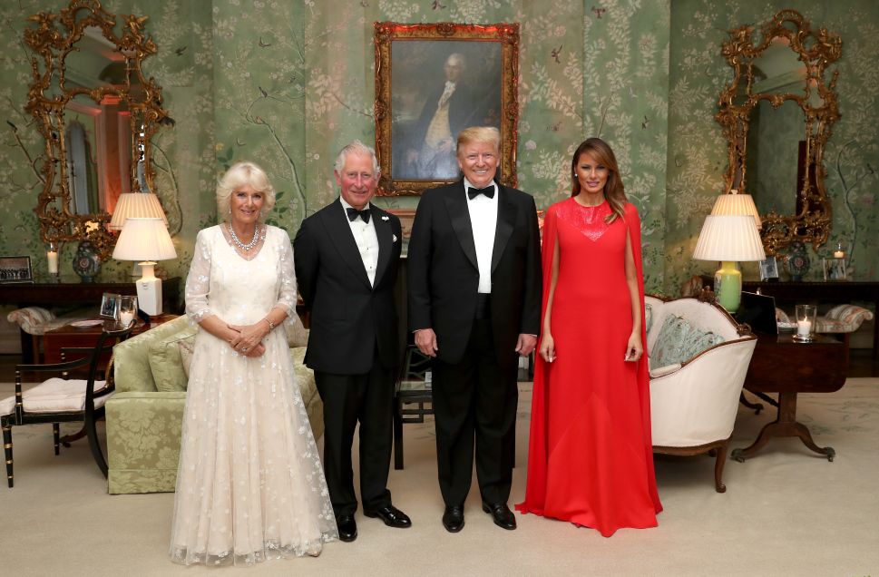 U.S. President Donald Trump and First Lady Melania Trump host a dinner at Winfield House for Prince Charles, Prince of Wales and Camilla, Duchess of Cornwall, during their state visit on June 04, 2019 in London, England.