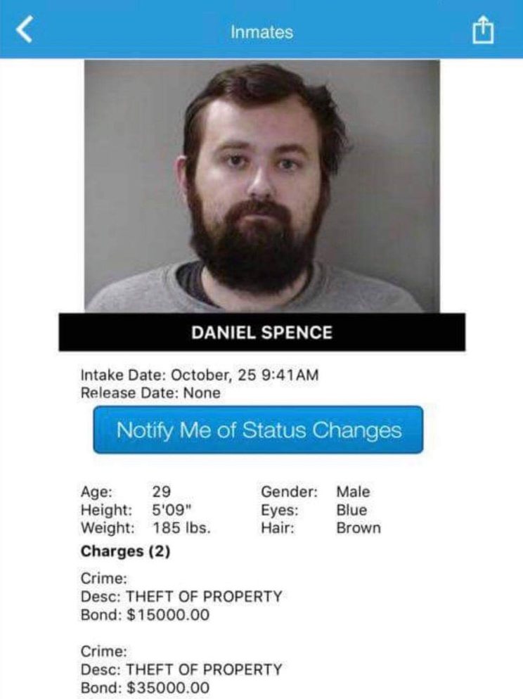 Daniel Spence Mugshot 2