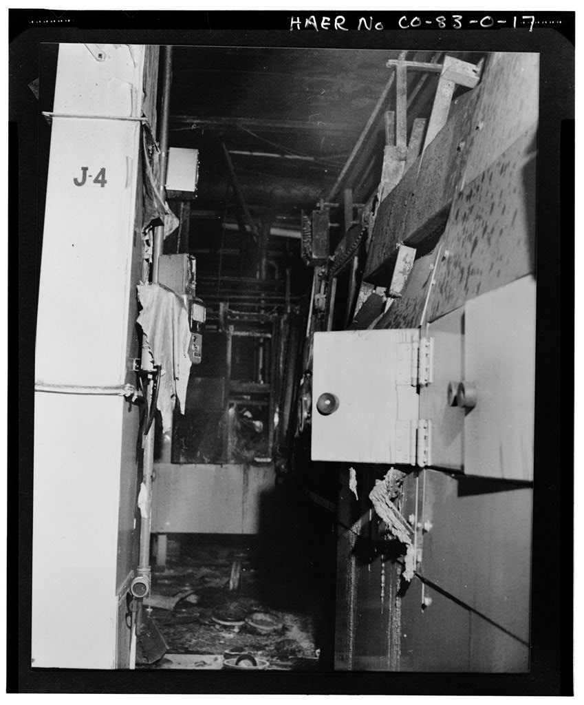 A room damaged in the fire that occurred at the Rocky Flats Plant on May 11, 1969.