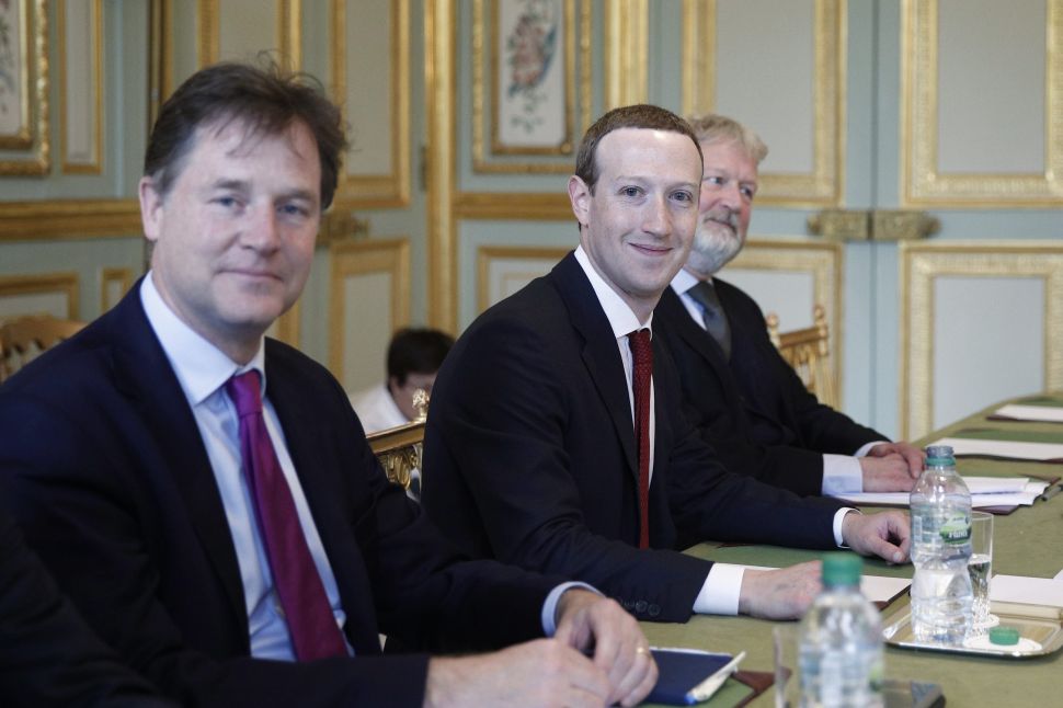 Former UK deputy prime minister Nick Clegg (L) joined Facebook as its communication chief in October 2018.