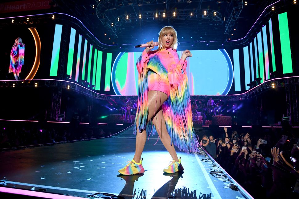 Taylor Swift performing at the 2019 iHeartRadio Wango Tango.