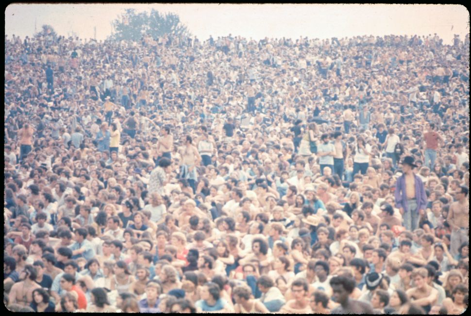 The crowd at the 1969 Woodstock Music Festival.