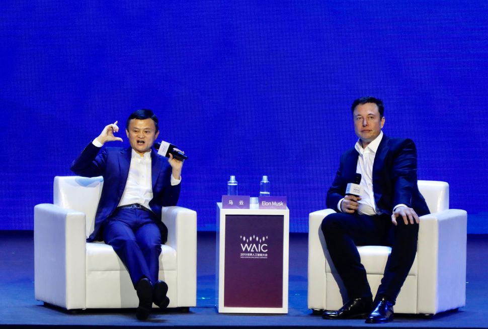 Alibaba founder Jack Ma and Tesla CEO Elon Musk meet in Shanghai, China on August 29. 