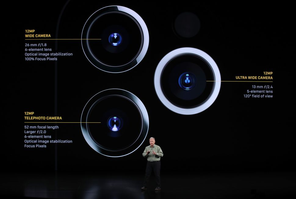 Apple's senior vice president of worldwide marketing Phil Schiller talks about the new iPhone 11 Pro during a special event on September 10, 2019 in the Steve Jobs Theater on Apple's Cupertino, California campus.