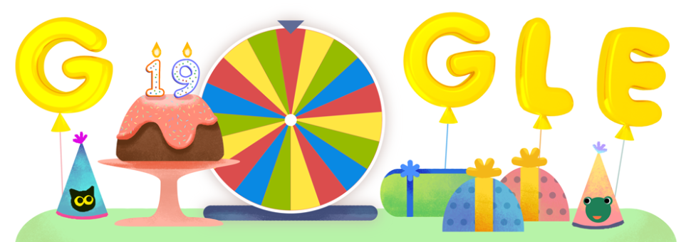 Google's 19th birthday doodle.