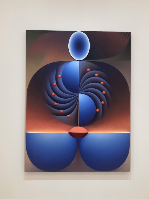 A painting from Loie Hollowell's 'Plumb Line' exhibition at Pace.
