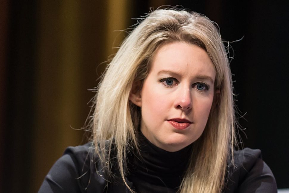 Elizabeth Holmes, founder and former CEO of debunked blood testing startup Theranos.