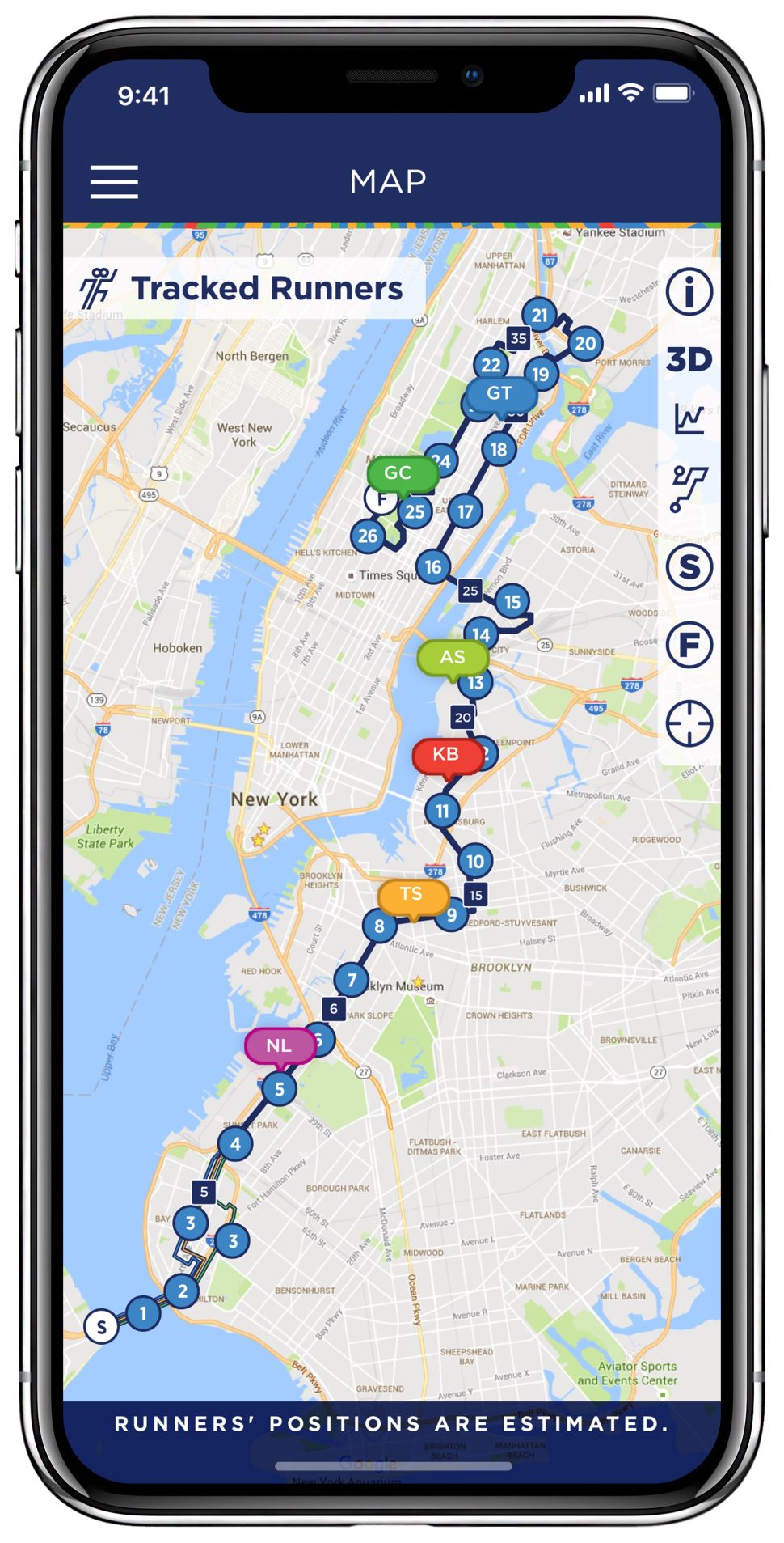 Mile-by-mile tracking helps find friends and family quickly.