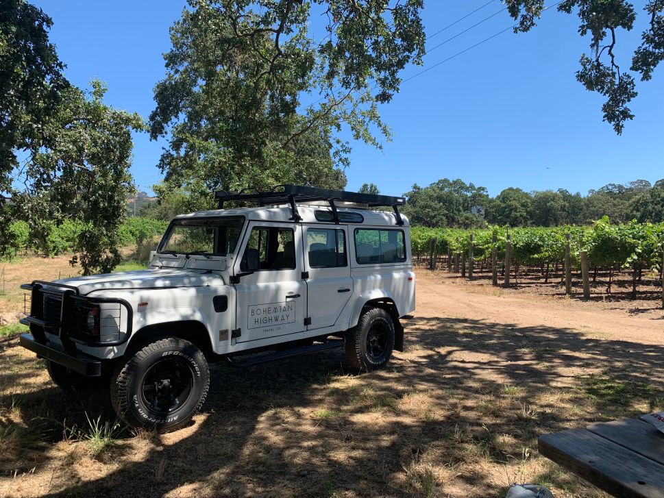 Bohemian Highways takes guests on a custom wine tour of local Sonoma vineyards.