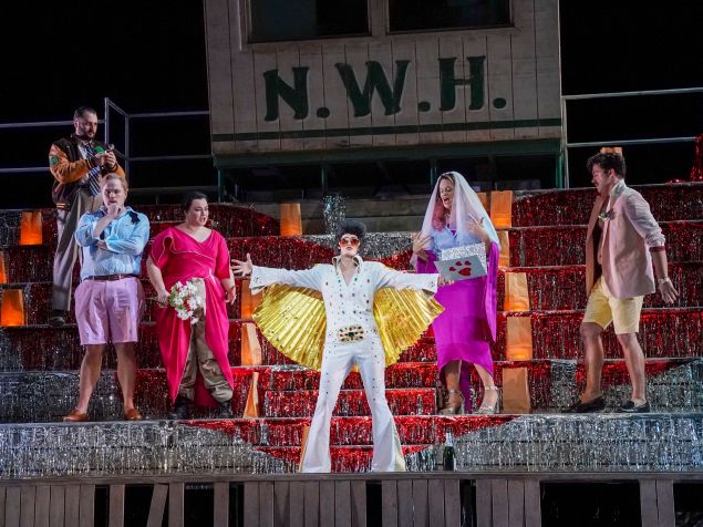 The cast of 'Così Fan Tutte' as Juilliard prepares for a marriage officiated by an Elvis impersonator, as one does.