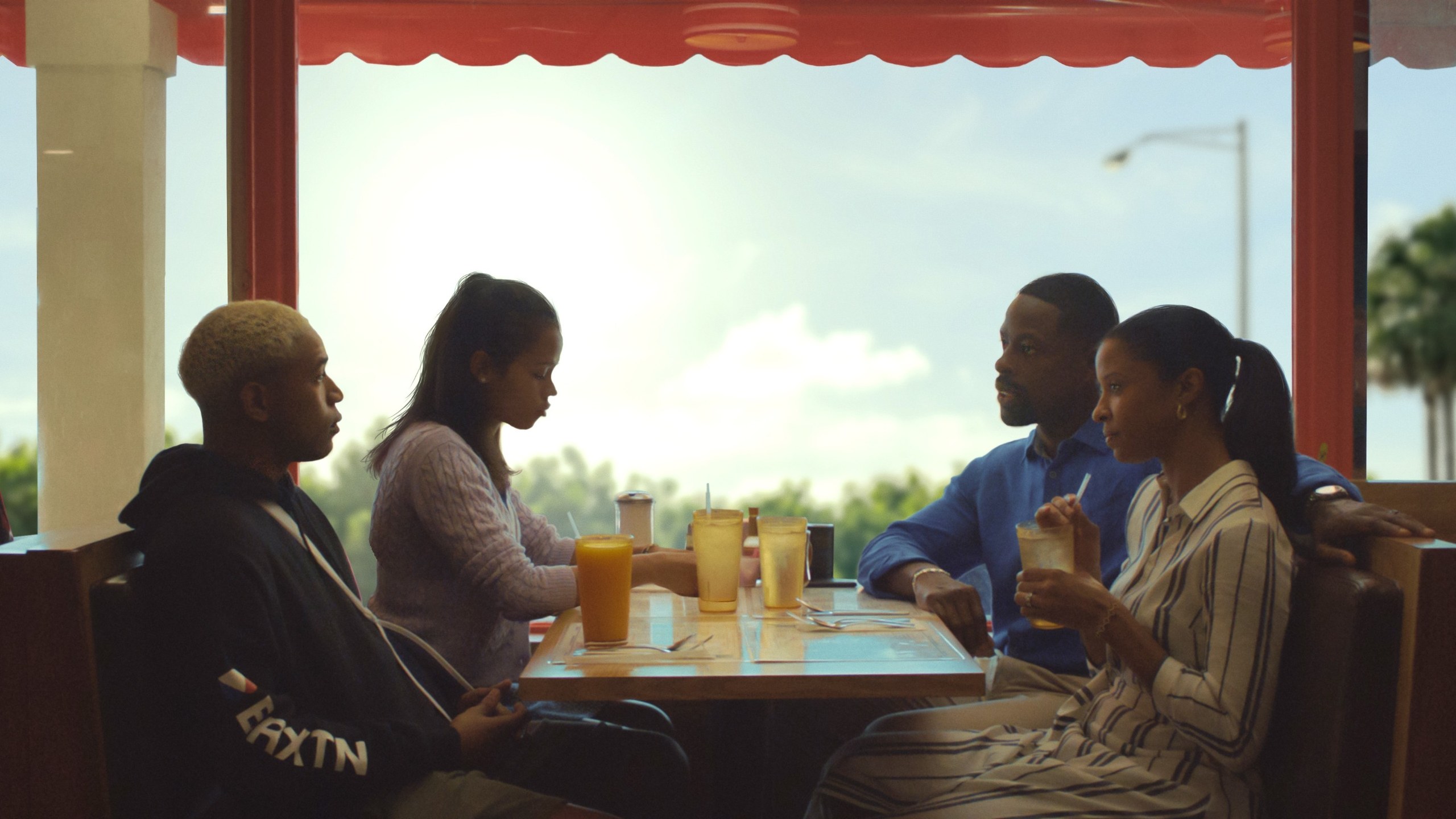 Kelvin Harrison Jr., Taylor Russell, Sterling K. Brown and Renée Elise Goldsberry in Waves.
