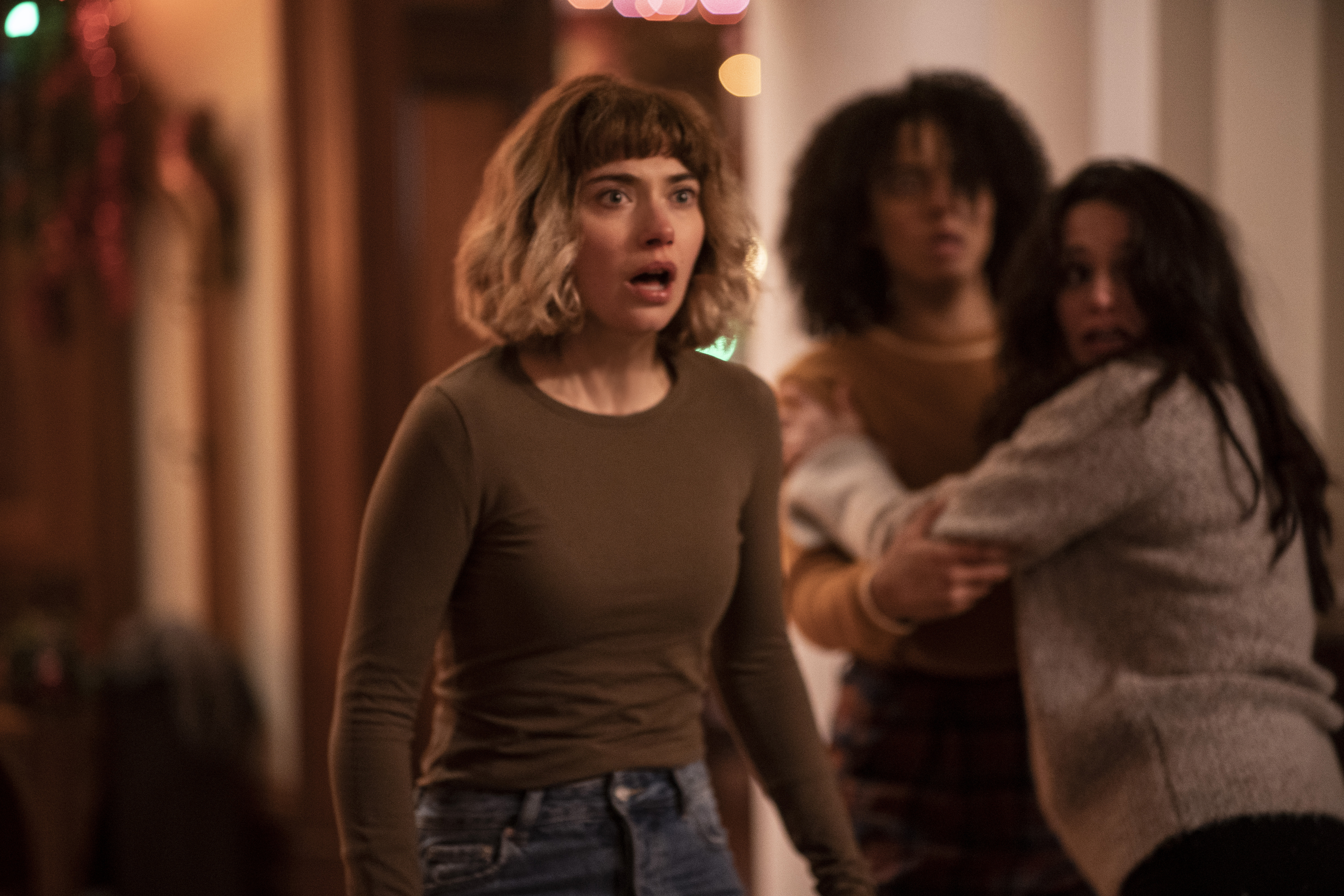 Imogen Poots, Aleyse Shannon and Lily Donoghue in Black Christmas.