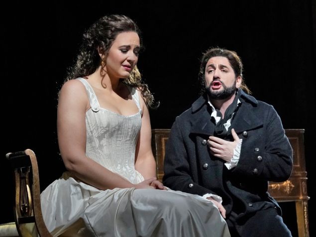 Lise Davidsen as Lisa and Yusif Eyvazov as Hermann in Tchaikovsky's 'The Queen of Spades'.