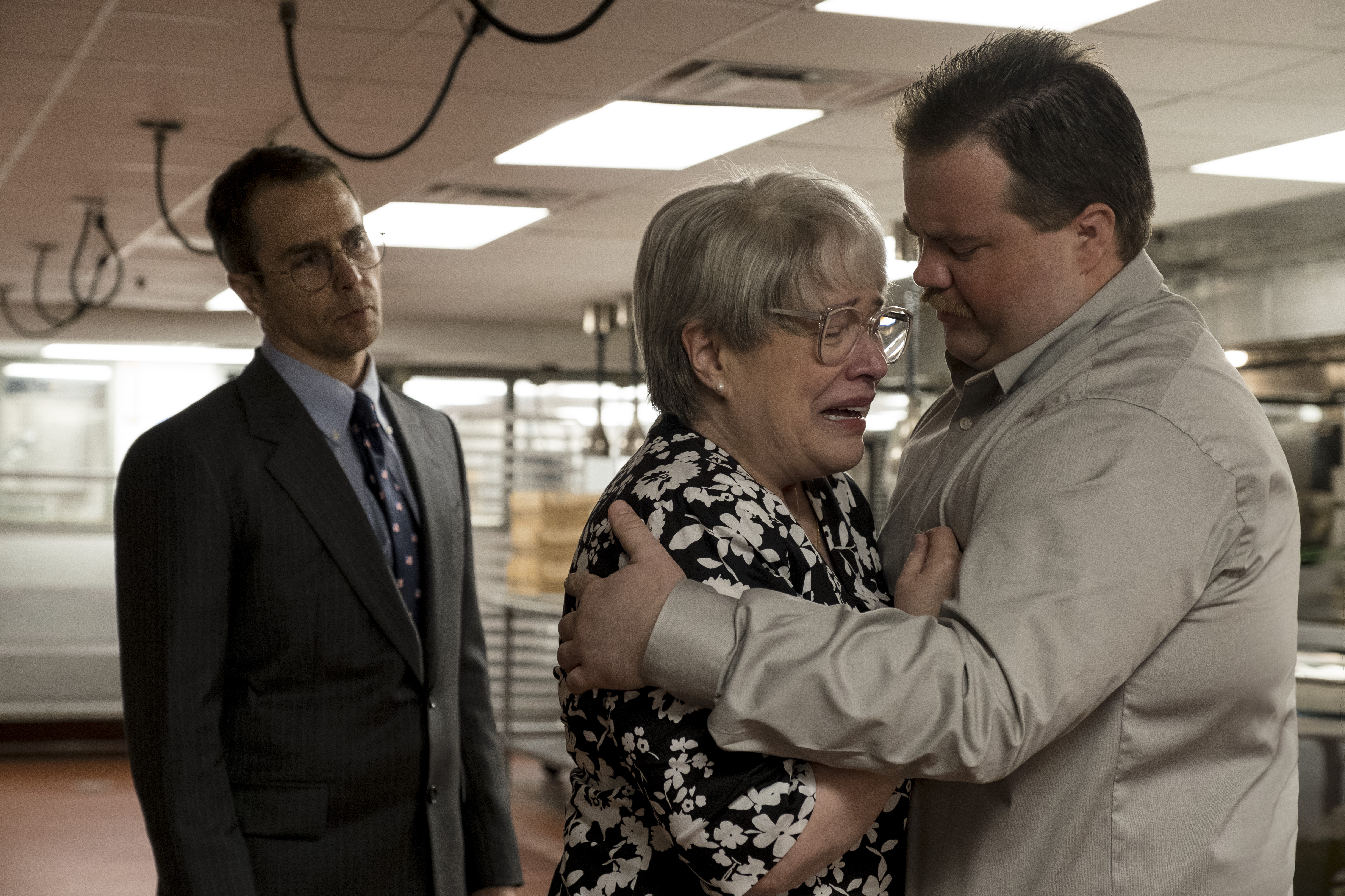 Sam Rockwell, Kathy Bates and Paul Walter Hauser in Richard Jewell.