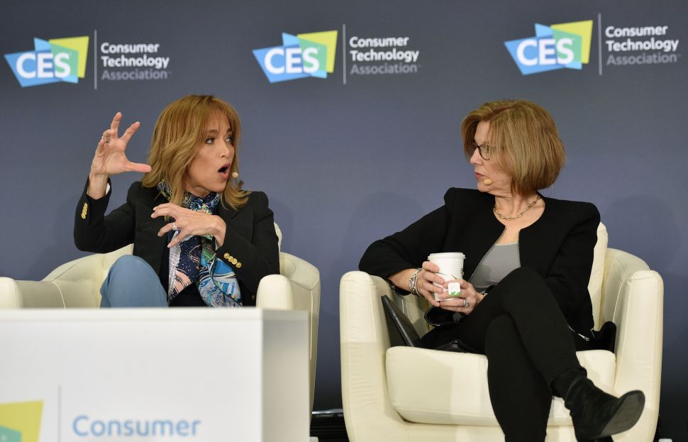 Facebook Chief Privacy Officer Erin Egan (L) and Apple Senior Director, Global Privacy Jane Horvath participate in a privacy roundtable at CES 2020.