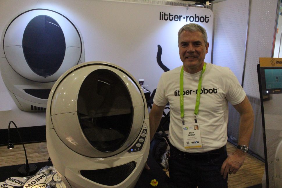 Litter-Robot self-cleaning cat litter box at CES 2018.