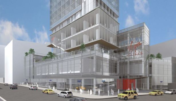 Rendering of the future Virgin Hotel on the block front on Broadway from 29th to 30th Streets.