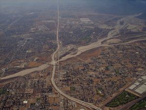 An aerial view of the Inland Empire (Basil D. Soufi/Wikimedia Commons)