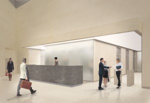 Rendering of the lobby at 560 Lexington Avenue.