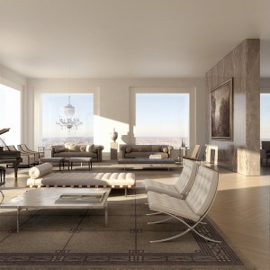 Rendering of an interior at 432 Park Avenue.